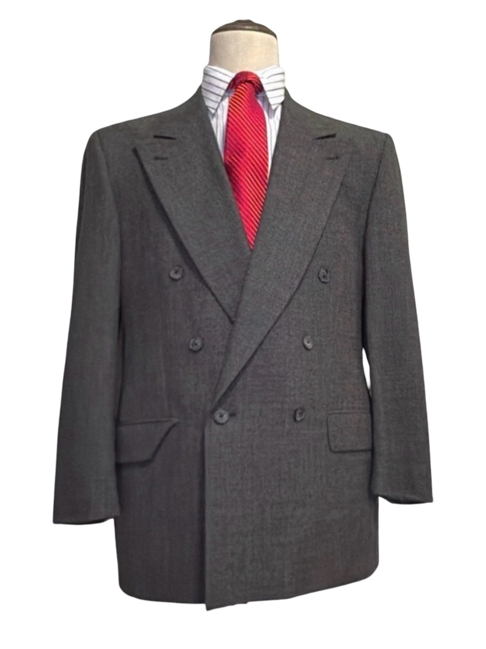 Joseph Abboud JoA II Double Breasted Blazer| 40R | Charcoal Wool | Classic